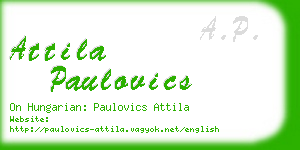 attila paulovics business card